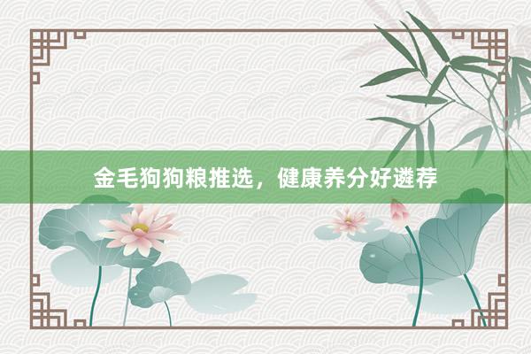 金毛狗狗粮推选，健康养分好遴荐